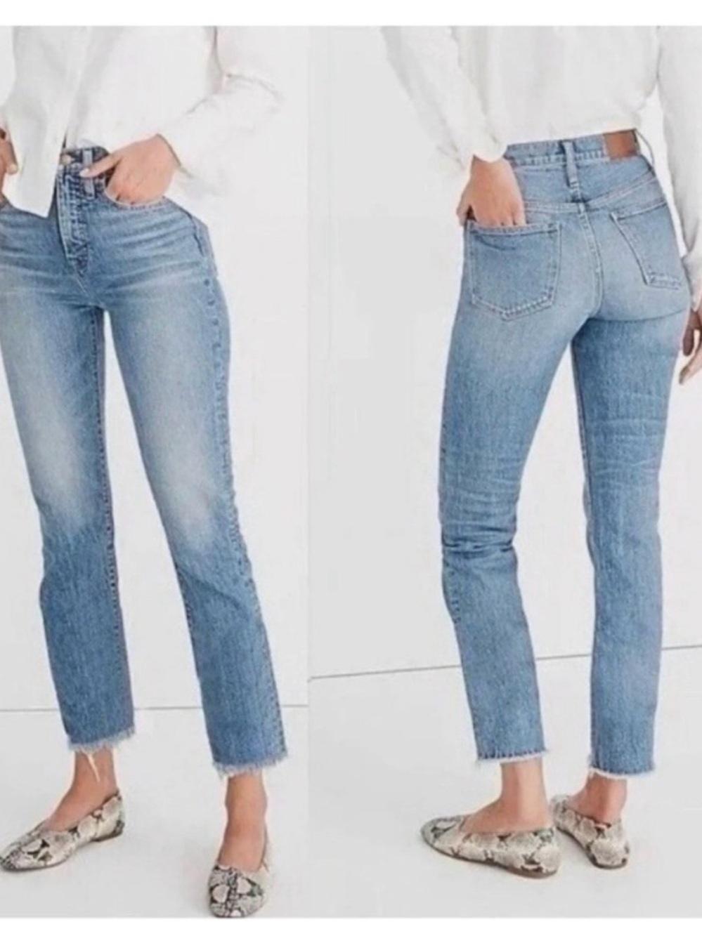 Madewell The Perfect Vintage Jeans Women’s 25 Light Wash Raw Hem 28” Inseam